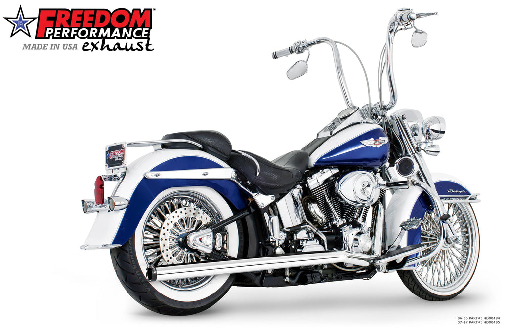 HARLEY SOFTAIL 2.5" CLASSIC TRUE - DUALS FULL SYSTEM Fits 1986 - 2006 or 2007 - 2017 (SPECIAL ORDER) - Cuztom Kraft