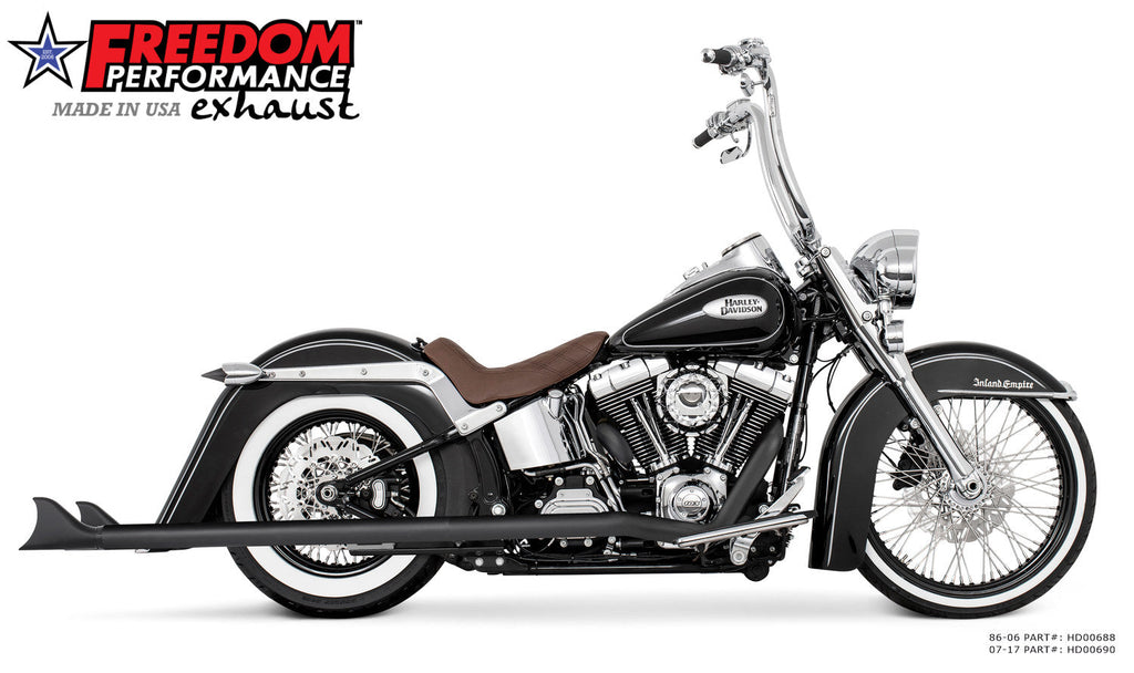 HARLEY SOFTAIL 2.5" CLASSIC SHARKTAIL TRUE - DUALS FULL SYSTEM Fits 1986 - 2006 or 2007 - 2017 - Cuztom Kraft
