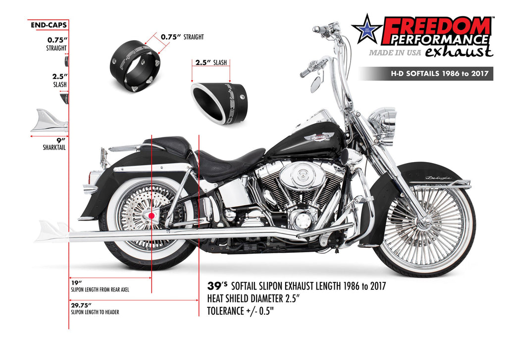 HARLEY SOFTAIL 2.5" CLASSIC SLIP - ONS 1997 - 2017 *FITS FREEDOM HEADERS ONLY* (SPECIAL ORDER) - AUS STOCK - Cuztom Kraft