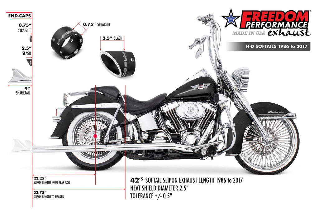 HARLEY SOFTAIL 2.5" CLASSIC SLIP - ONS 1997 - 2017 *FITS FREEDOM HEADERS ONLY* (SPECIAL ORDER) - AUS STOCK - Cuztom Kraft