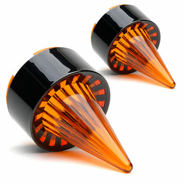 A pair of Harley Davidson Clip in Lenses - Rocket / Black / Amber on a white background, representing the heritage and road king aesthetic of Cuztom Kraft motorcycles.