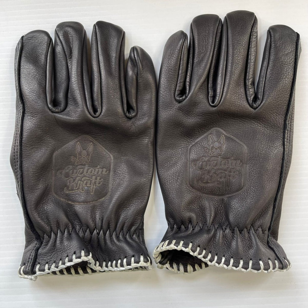 Bad Ass Leather Riding Gloves - Black - Cuztom Kraft