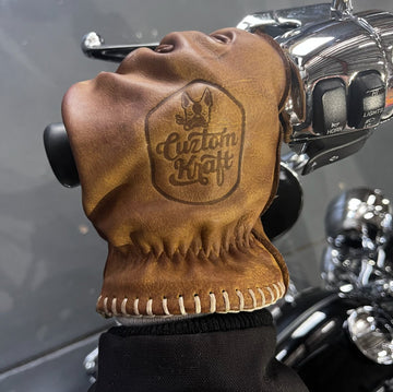 Bad Ass Leather Riding Gloves - Tan - Cuztom Kraft