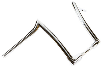 A Factory 47 Classic 47 Handlebar Chrome 14", featuring the Standard 1" Riser, on a white background.