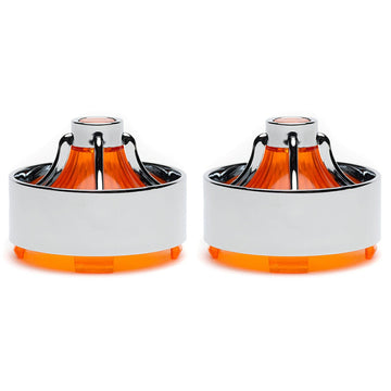 Harley Davidson Signal Lenses - Clip-in Turbine / Chrome / Amber