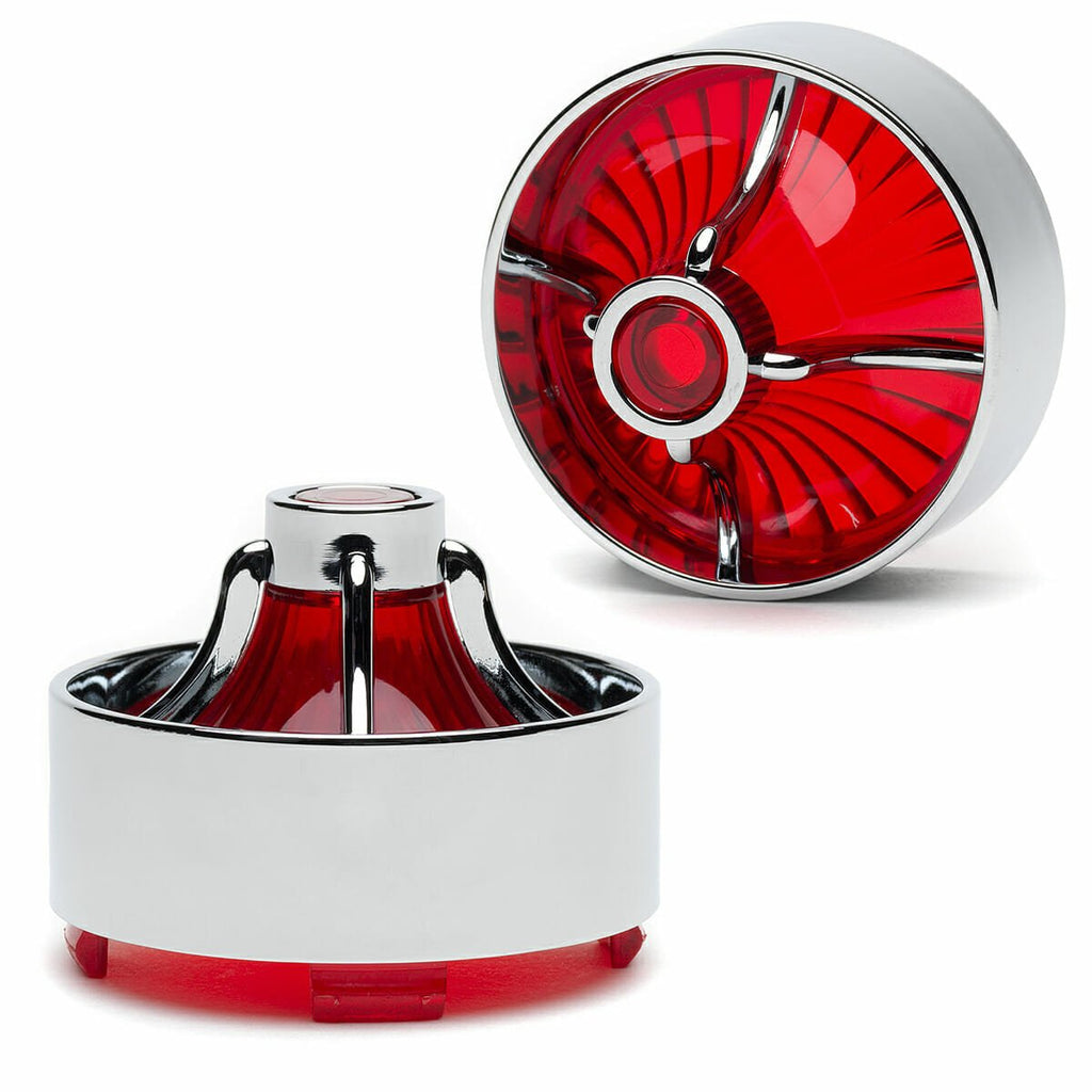 Harley Davidson Clip in Lenses - Turbine / Chrome / Red - Cuztom Kraft