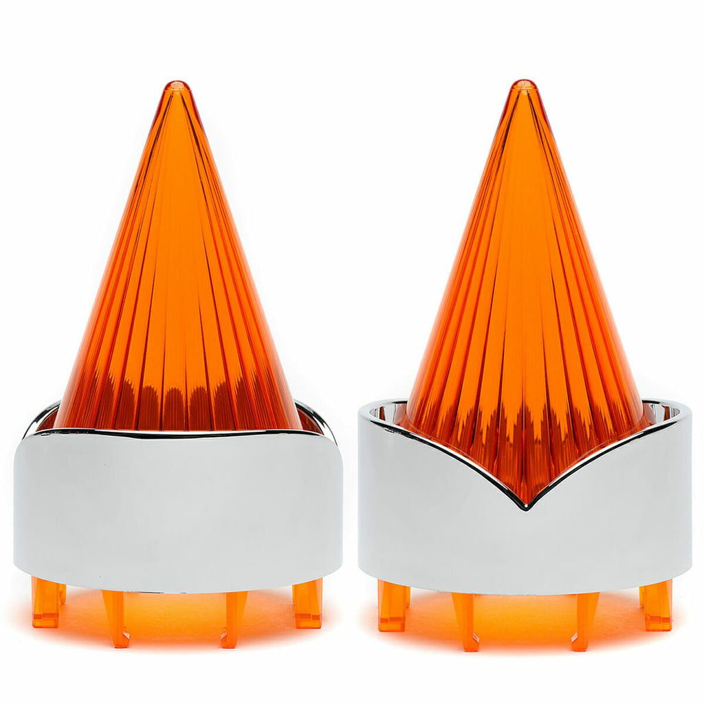 Harley Davidson Screw in Lenses - Big Burner / Chrome / Amber - Cuztom Kraft