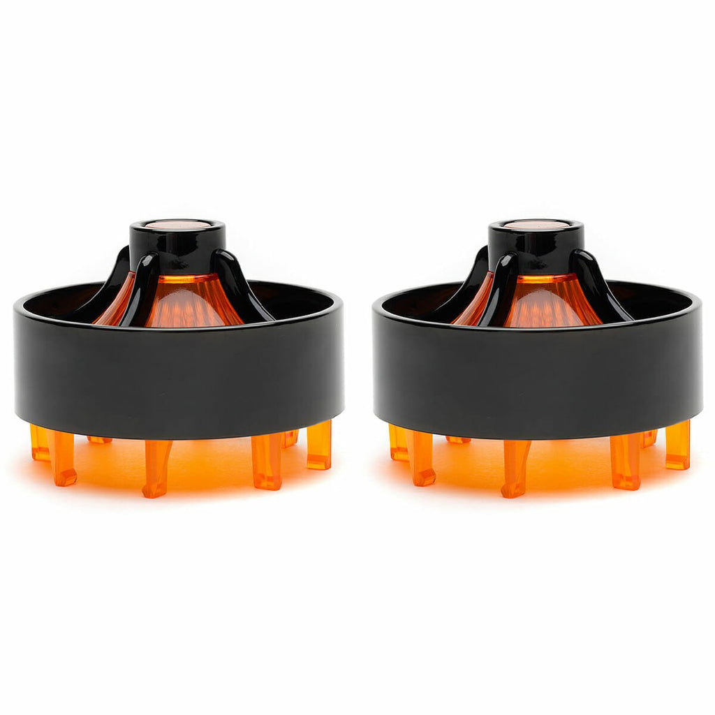 Harley Davidson Screw in Lenses - Big Turbine / Black / Amber - Cuztom Kraft