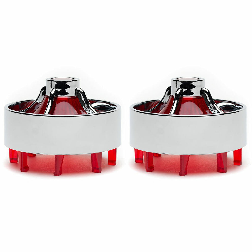 Harley Davidson Screw in Lenses - Big Turbine / Chrome / Red - Cuztom Kraft