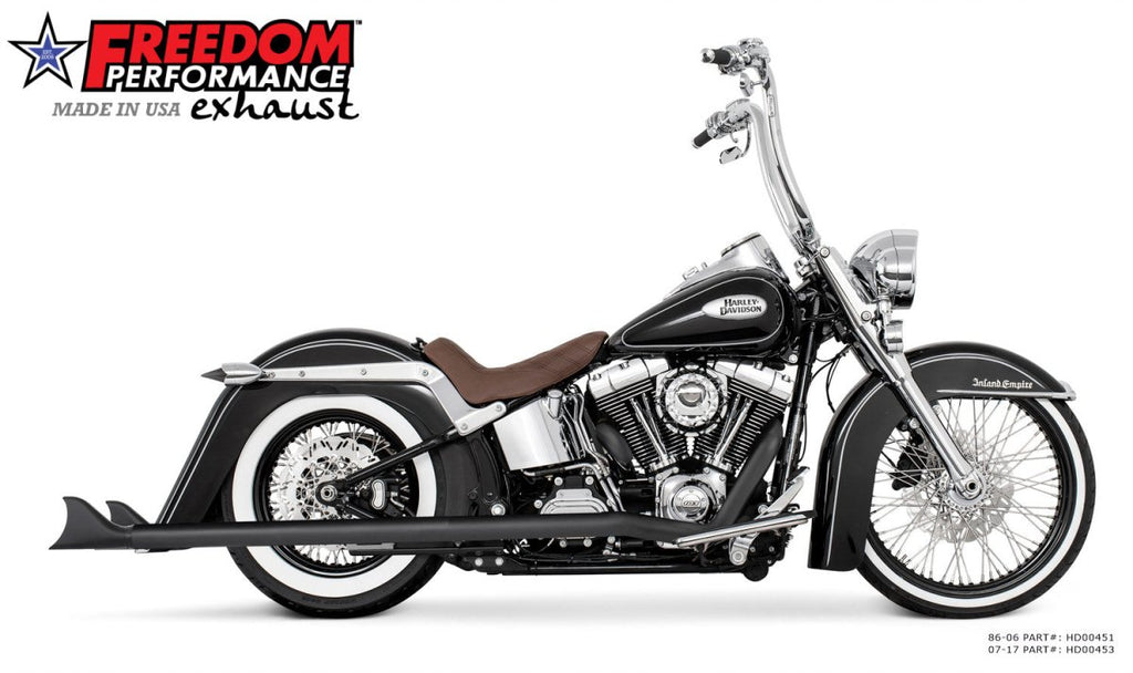 HARLEY SOFTAIL 2.5" CLASSIC SHARKTAIL TRUE - DUALS FULL SYSTEM Fits 1986 - 2006 or 2007 - 2017 - Cuztom Kraft