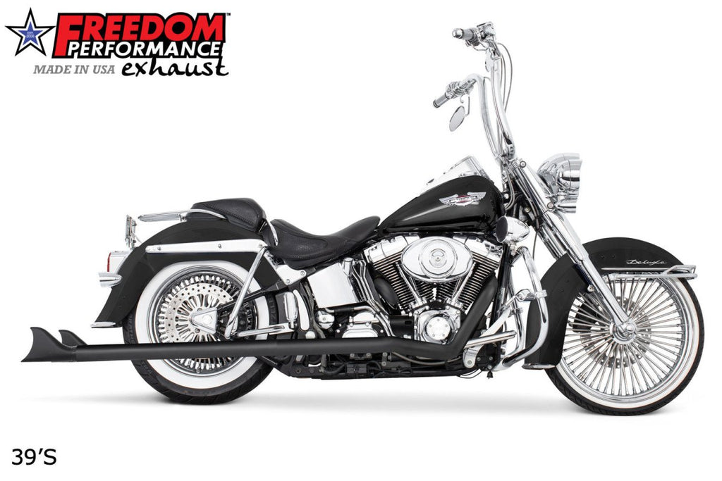 HARLEY SOFTAIL 2.5" CLASSIC SHARKTAIL TRUE - DUALS FULL SYSTEM Fits 1986 - 2006 or 2007 - 2017 - AUS STOCK - Cuztom Kraft