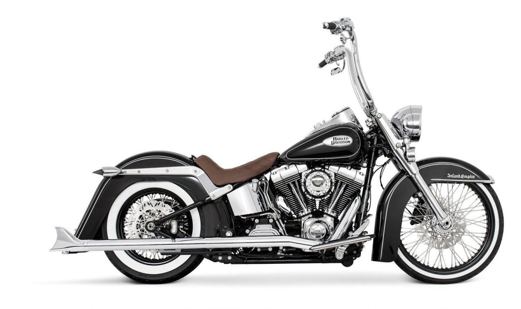 HARLEY SOFTAIL 2.5" CLASSIC SHARKTAIL TRUE - DUALS FULL SYSTEM Fits 1986 - 2006 or 2007 - 2017 - AUS STOCK - Cuztom Kraft