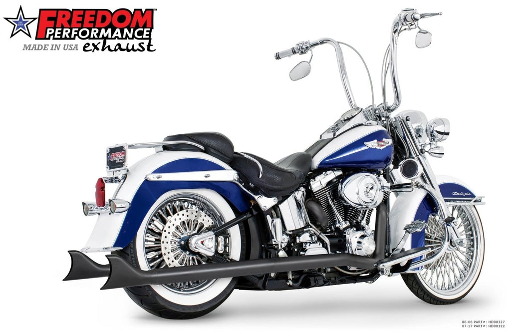 HARLEY SOFTAIL 2.5" CLASSIC SHARKTAIL TRUE - DUALS FULL SYSTEM Fits 1986 - 2006 or 2007 - 2017 - AUS STOCK - Cuztom Kraft