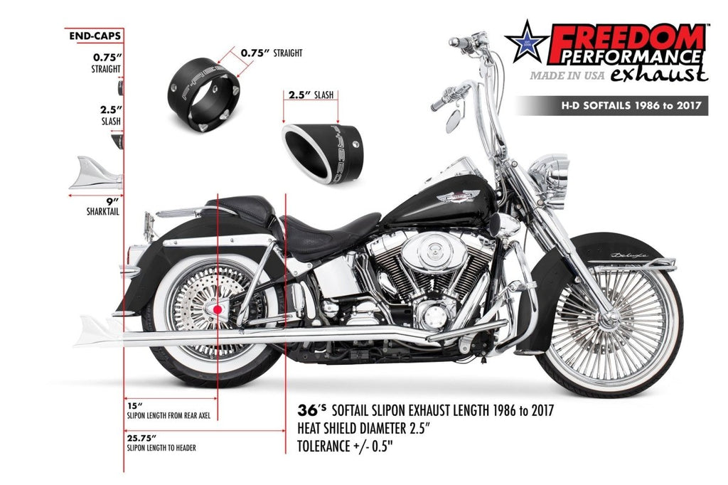 HARLEY SOFTAIL 2.5" CLASSIC SLIP - ONS 1997 - 2017 *FITS FREEDOM HEADERS ONLY* (SPECIAL ORDER) - Cuztom Kraft