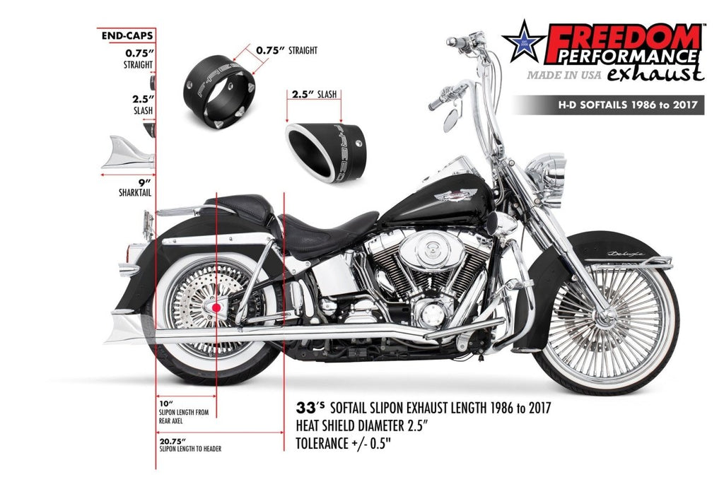 HARLEY SOFTAIL 2.5" CLASSIC SLIP - ONS 1997 - 2017 *FITS FREEDOM HEADERS ONLY* (SPECIAL ORDER) - AUS STOCK - Cuztom Kraft