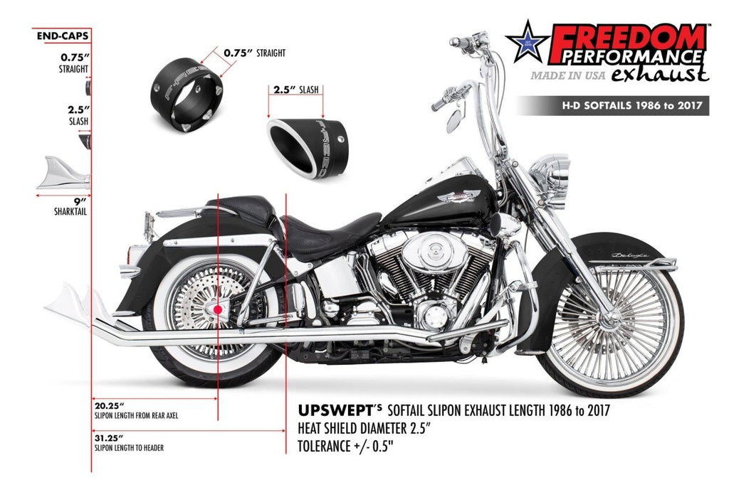 HARLEY SOFTAIL 2.5" CLASSIC SLIP - ONS 1997 - 2017 *FITS FREEDOM HEADERS ONLY* (SPECIAL ORDER) - AUS STOCK - Cuztom Kraft