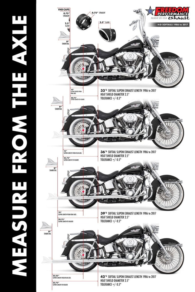 HARLEY SOFTAIL 2.5" CLASSIC TRUE - DUALS FULL SYSTEM Fits 1986 - 2006 or 2007 - 2017 (SPECIAL ORDER) - Cuztom Kraft