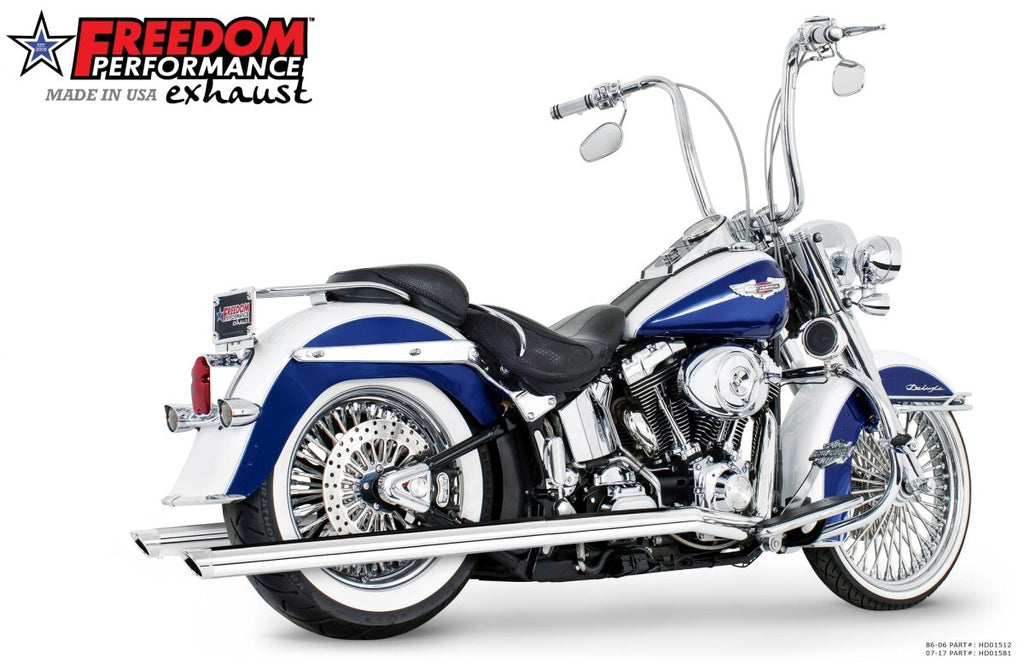 HARLEY SOFTAIL 2.5" CLASSIC TRUE - DUALS FULL SYSTEM Fits 1986 - 2006 or 2007 - 2017 (SPECIAL ORDER) - Cuztom Kraft