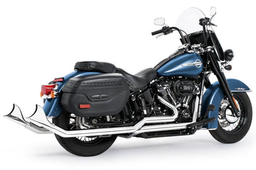 HARLEY SOFTAIL 2.5" UPSWEPT TRUE - DUAL COMPLETE SYSTEM M8 ONLY *NOT FOR WIDE TIRE BIKES - Cuztom Kraft