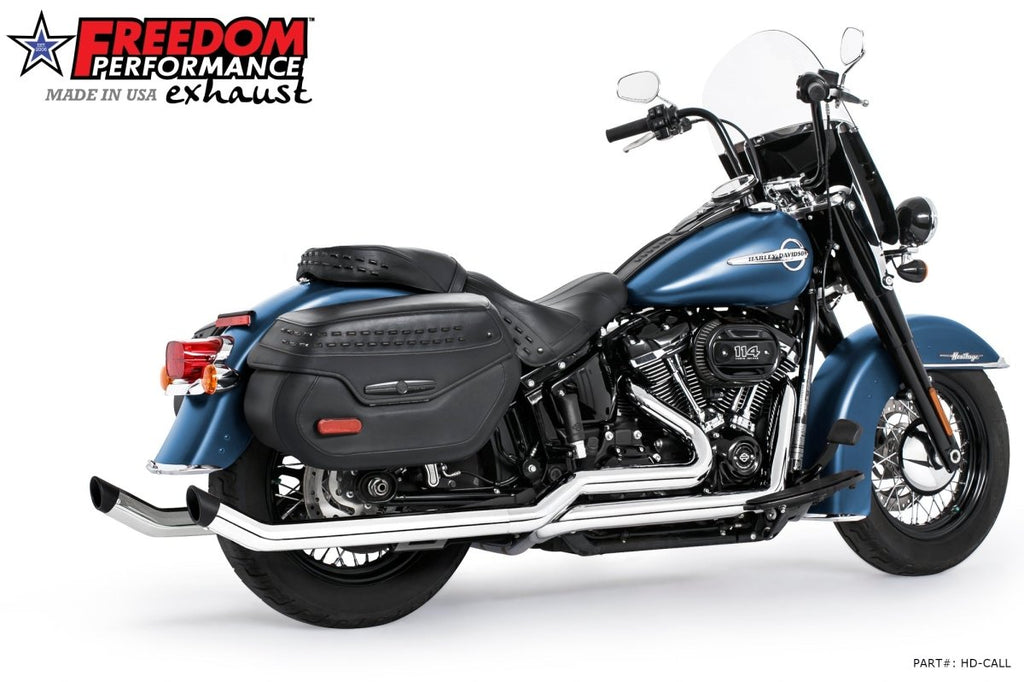 HARLEY SOFTAIL 2.5" UPSWEPT TRUE - DUAL COMPLETE SYSTEM M8 ONLY *NOT FOR WIDE TIRE BIKES - Cuztom Kraft