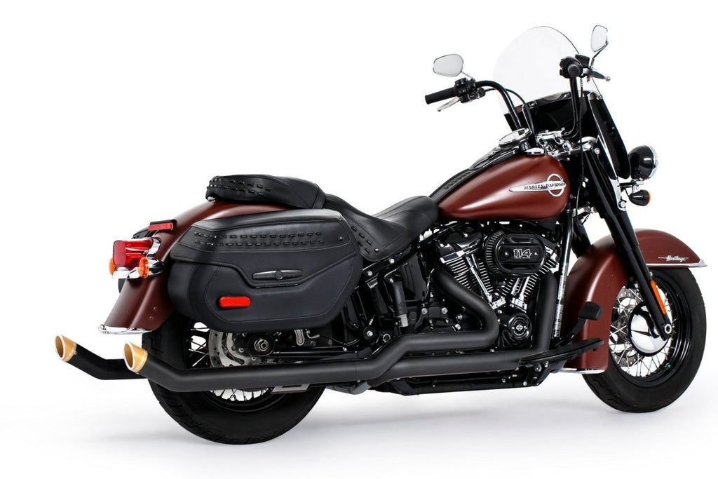 HARLEY SOFTAIL 2.5" UPSWEPT TRUE - DUAL COMPLETE SYSTEM M8 ONLY *NOT FOR WIDE TIRE BIKES - Cuztom Kraft
