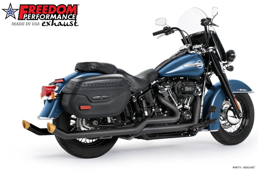 HARLEY SOFTAIL 2.5" UPSWEPT TRUE - DUAL COMPLETE SYSTEM M8 ONLY *NOT FOR WIDE TIRE BIKES - Cuztom Kraft