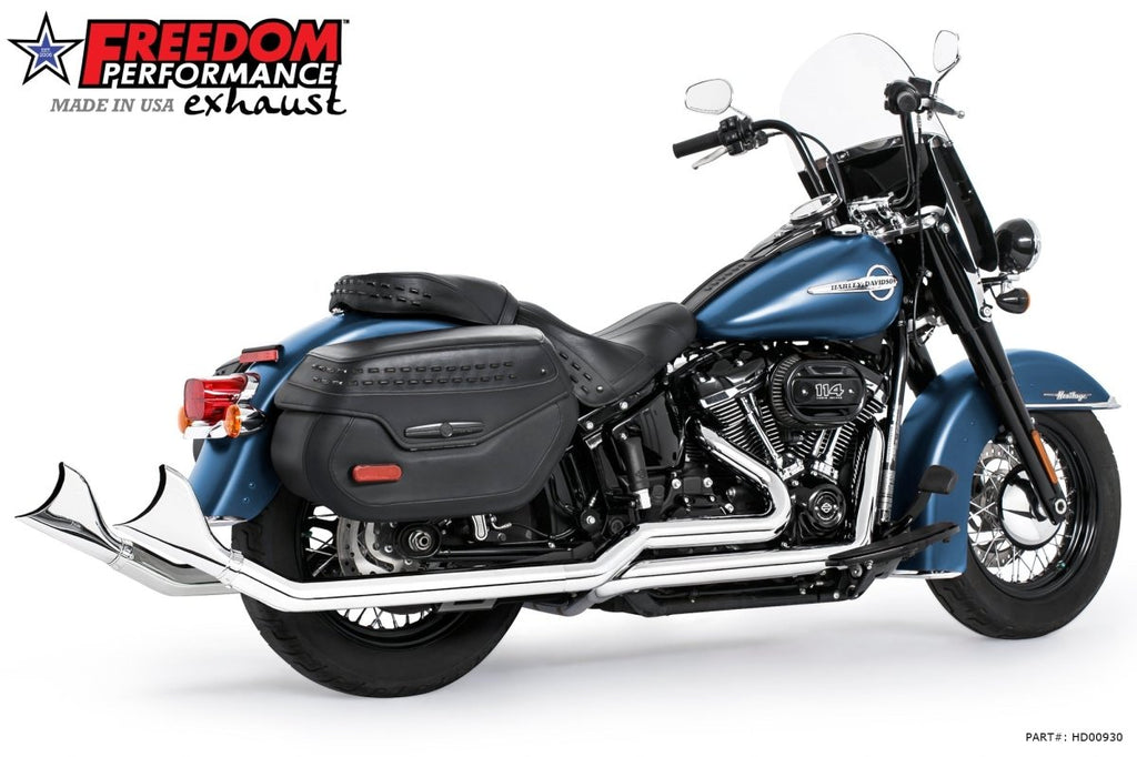 HARLEY SOFTAIL 2.5" UPSWEPT TRUE - DUAL COMPLETE SYSTEM M8 ONLY *NOT FOR WIDE TIRE BIKES - Cuztom Kraft