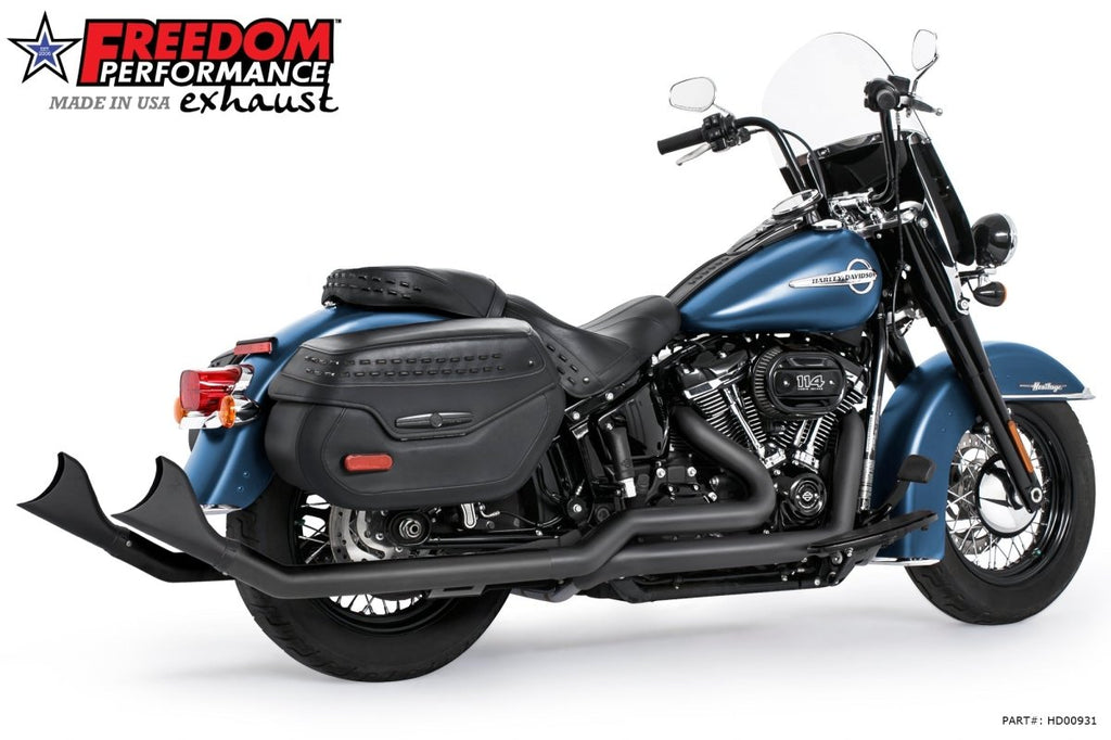 HARLEY SOFTAIL 2.5" UPSWEPT TRUE - DUAL COMPLETE SYSTEM M8 ONLY *NOT FOR WIDE TIRE BIKES - Cuztom Kraft
