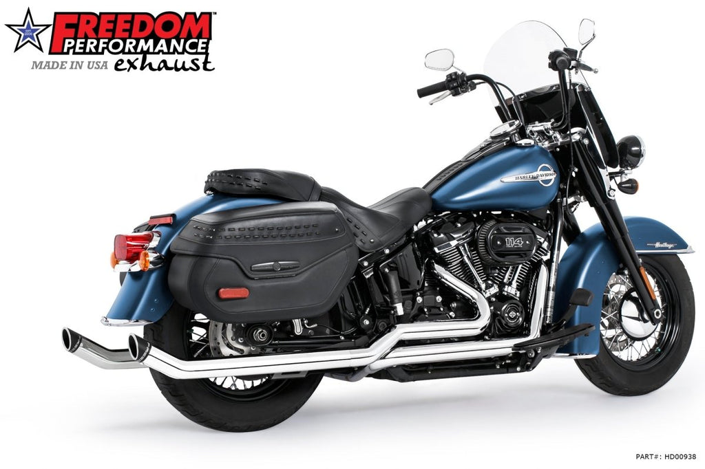 HARLEY SOFTAIL 2.5" UPSWEPT TRUE - DUAL COMPLETE SYSTEM M8 ONLY *NOT FOR WIDE TIRE BIKES - Cuztom Kraft