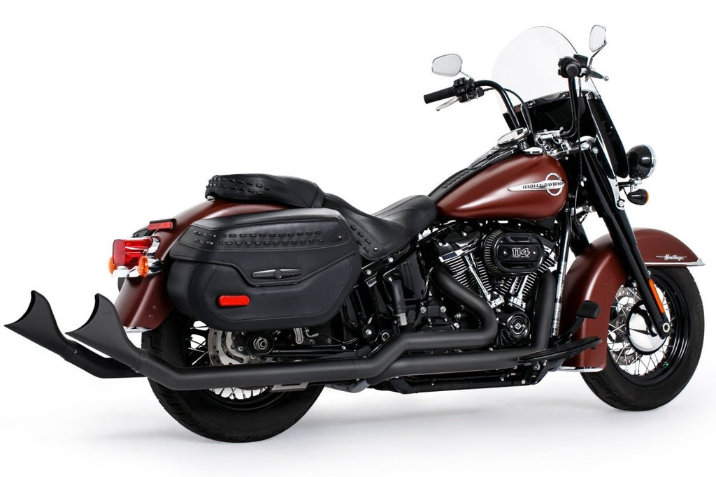 HARLEY SOFTAIL 2.5" UPSWEPT TRUE - DUAL COMPLETE SYSTEM M8 ONLY *NOT FOR WIDE TIRE BIKES - Cuztom Kraft