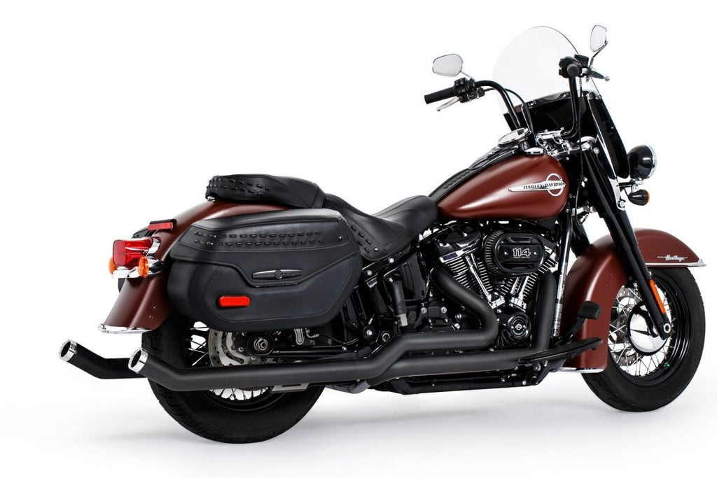 HARLEY SOFTAIL 2.5" UPSWEPT TRUE - DUAL COMPLETE SYSTEM M8 ONLY *NOT FOR WIDE TIRE BIKES - Cuztom Kraft