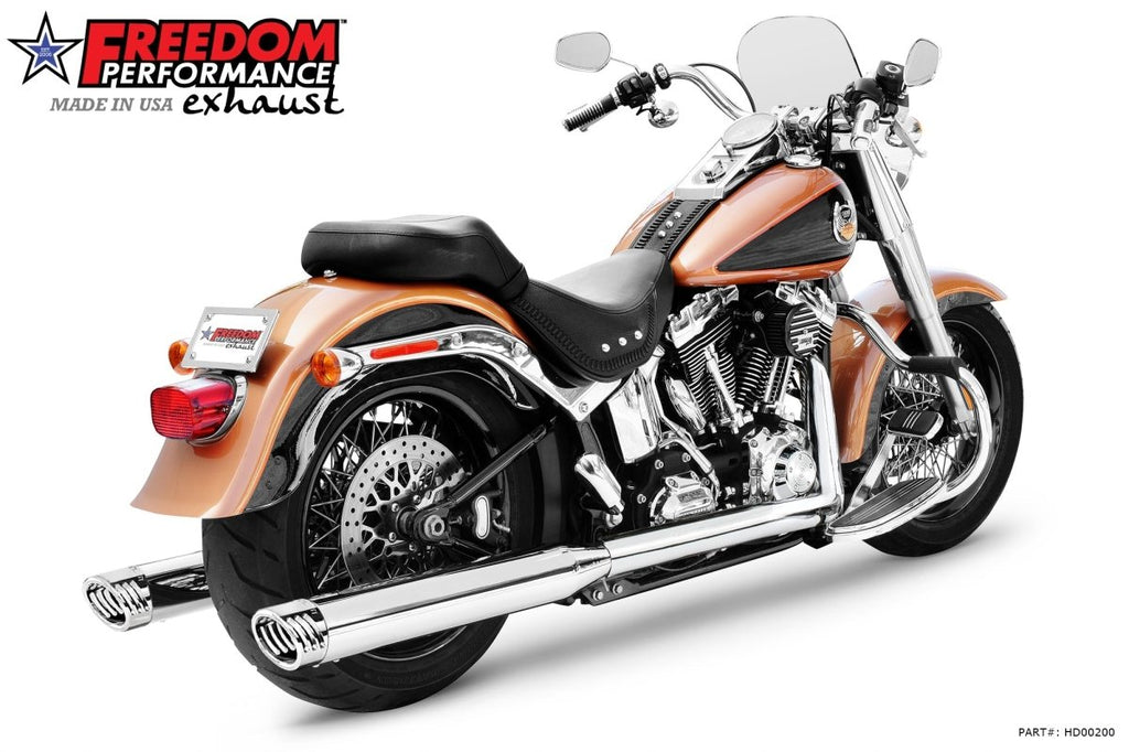 HARLEY SOFTAIL 4" RACING TRUE - DUAL FULL SYSTEM CLASSIC 1986 - 2017 - Cuztom Kraft