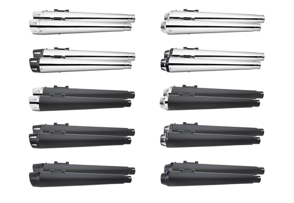 HARLEY SOFTAIL M8 ONLY AMERICAN OUTLAW & COMBAT FLUTED 4.5" MEGAPHONE SLIP - ONS (SPECIAL ORDER) - Cuztom Kraft