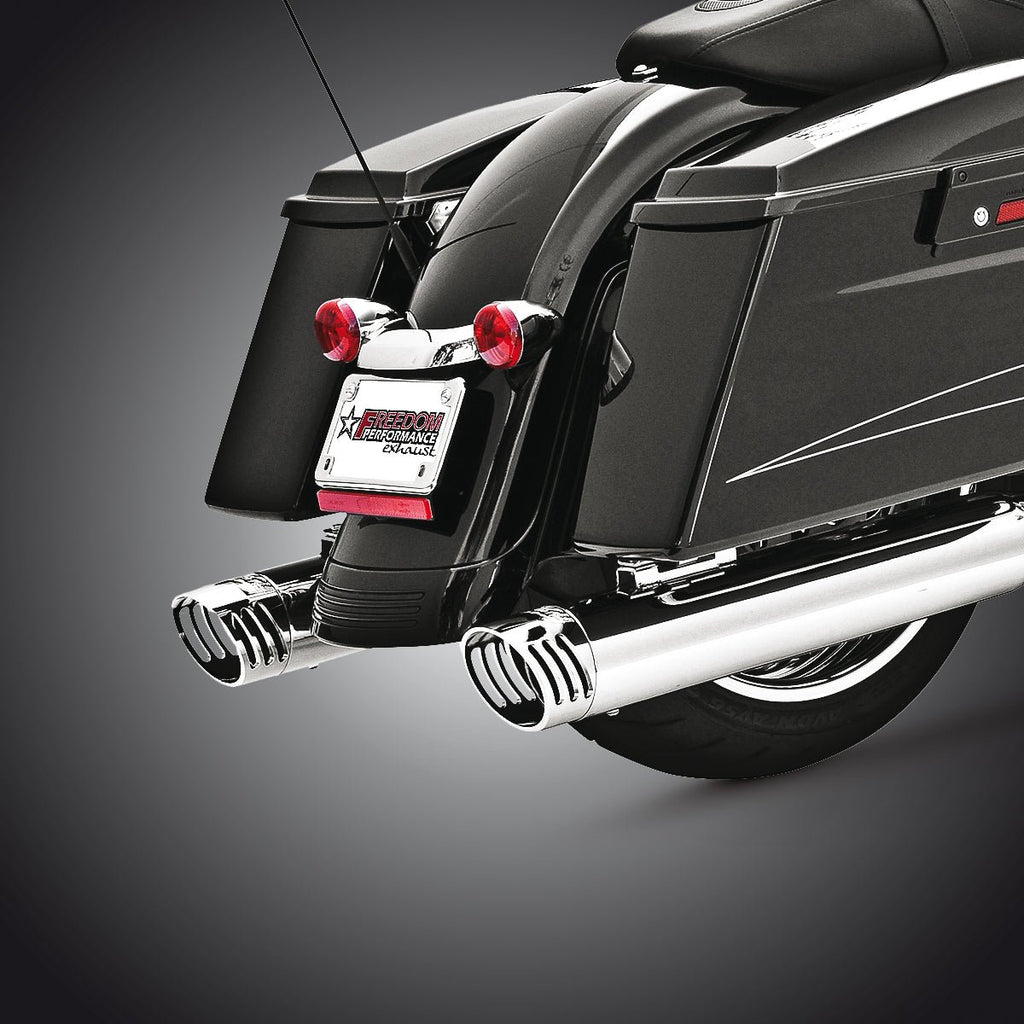 HARLEY TOURING 4" 5 STEPPED RACING COMPLETE TRUE DUAL SYSTEM - Cuztom Kraft