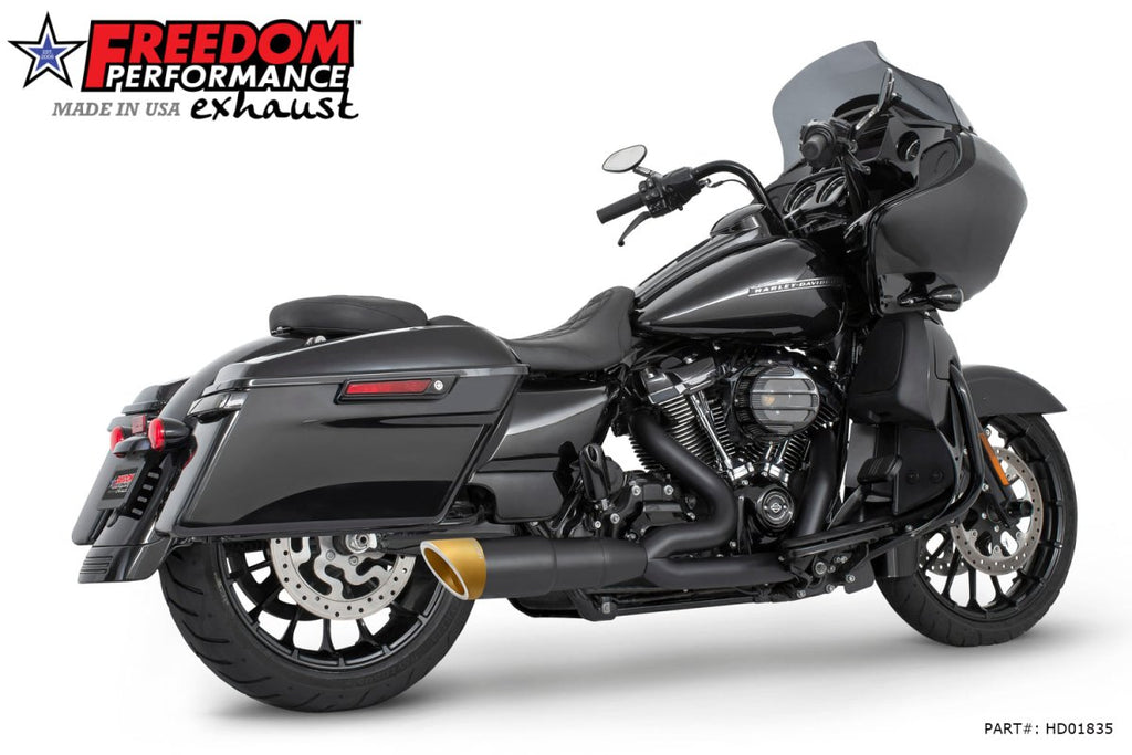 HARLEY TOURING 4.5" 2 STEPPED SHORT UNION 2 - INTO - 1 RIGHT - SIDE ONLY 2017 - PRESENT - Cuztom Kraft