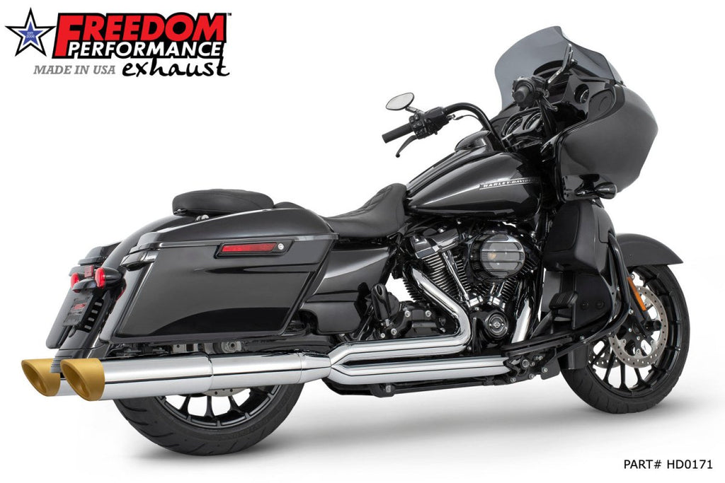 HARLEY TOURING 4.5" 2 STEPPED UNION 2 - INTO - 1 SYSTEM with LEFT SIDE GHOST PIPE 2017 - PRESENT (SPECIAL ORDER) - Cuztom Kraft