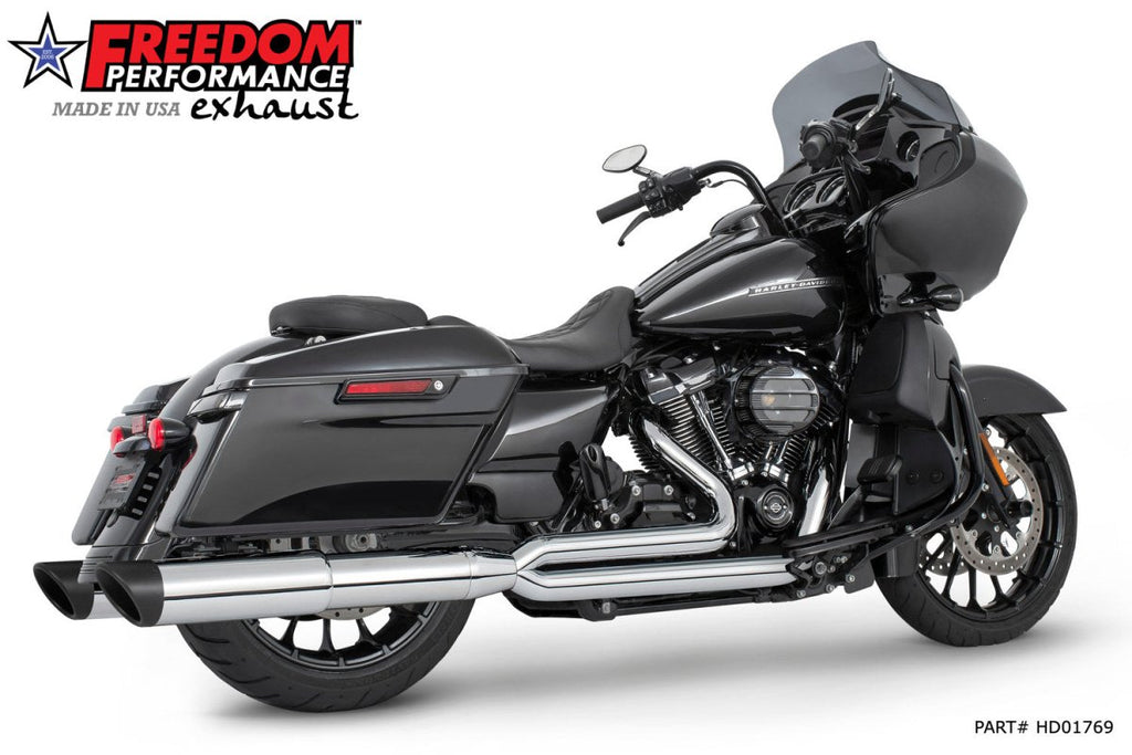 HARLEY TOURING 4.5" 2 STEPPED UNION 2 - INTO - 1 SYSTEM with LEFT SIDE GHOST PIPE 2017 - PRESENT (SPECIAL ORDER) - Cuztom Kraft