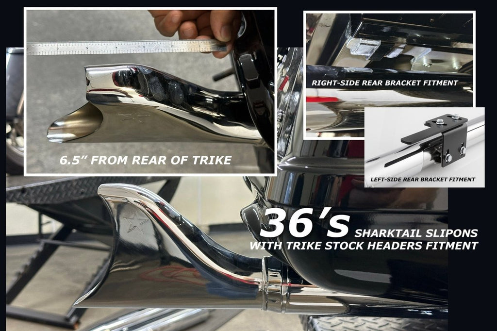 HARLEY TOURING/TRIKE SHARKTAIL 2.5" SLIP - ONS *FITS 95 - 16 YEARS ONLY* - AUS STOCK - Cuztom Kraft