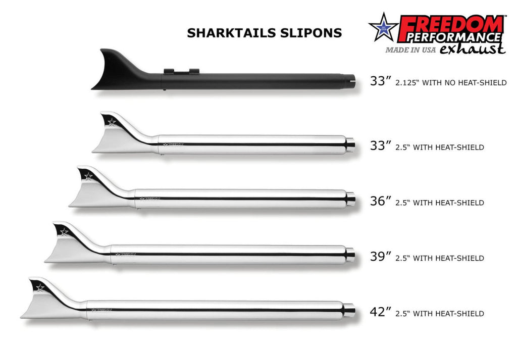 HARLEY TOURING/TRIKE SHARKTAIL 2.5" SLIP - ONS *FITS 95 - 16 YEARS ONLY* - AUS STOCK - Cuztom Kraft