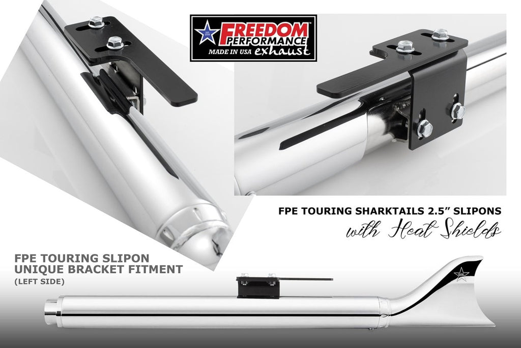 HARLEY TOURING/TRIKE SHARKTAIL 2.5" SLIP - ONS *FITS 95 - 16 YEARS ONLY* (SPECIAL ORDER) - Cuztom Kraft