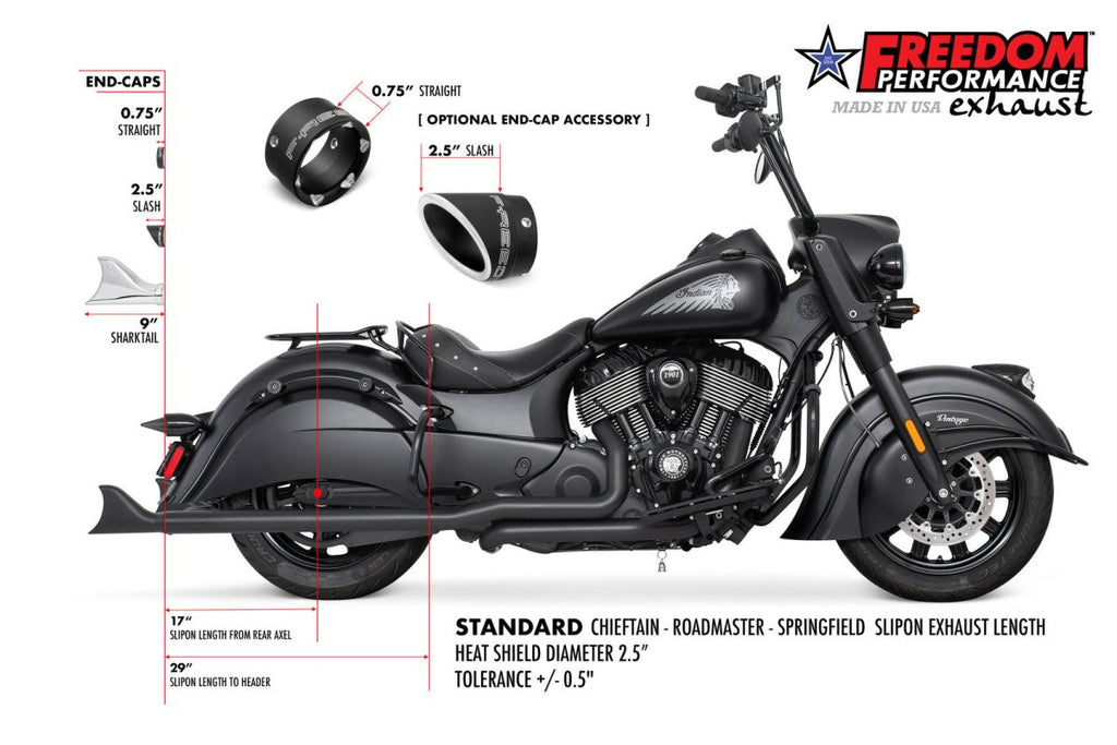 INDIAN CHIEFTAIN / ROADMASTER / SPRINGFIELD / ELITE 2.5" SHARKTAIL COMPLETE SYSTEM (SPECIAL ORDER) - Cuztom Kraft