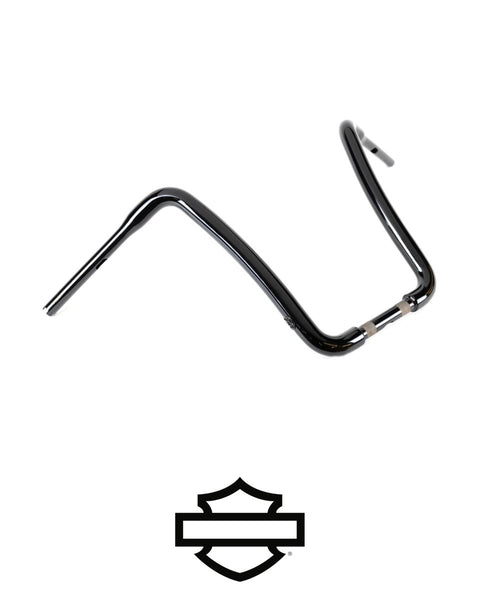 Black Cow Horn Handlebars – 22mm, Cruiser / Custom / Chopper Motorcycle – Made In UK
