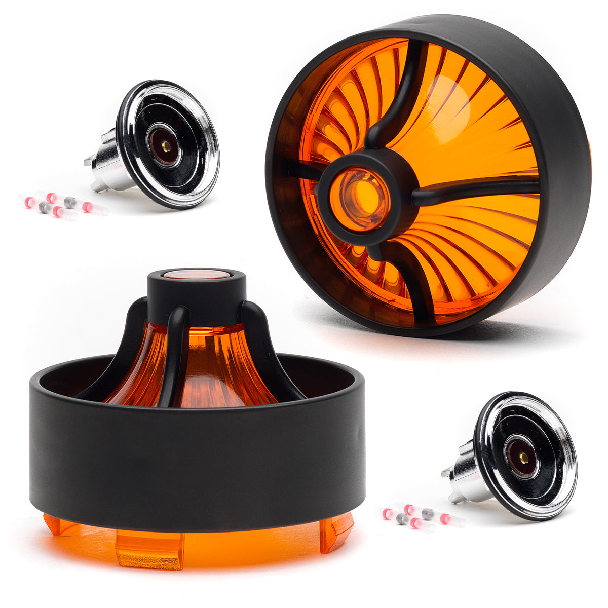 Amber Turbine Kit For Indian Motorcycles 2 (Black Bezel)